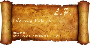 Lévay Patrik névjegykártya