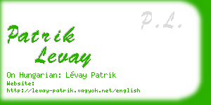 patrik levay business card